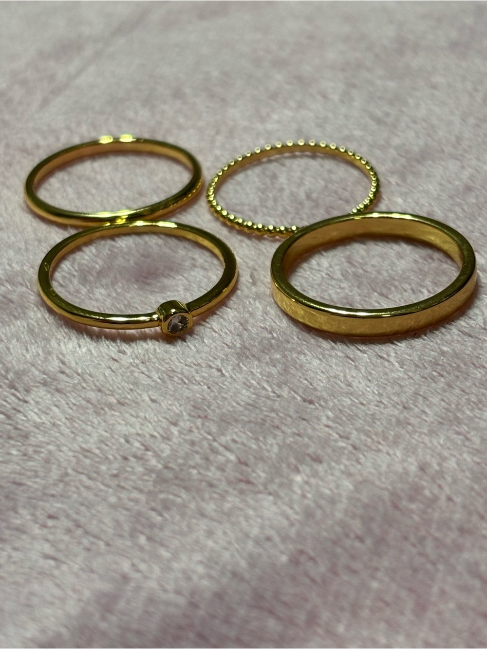 Gold 4-Piece Women's Stackable Ring Set